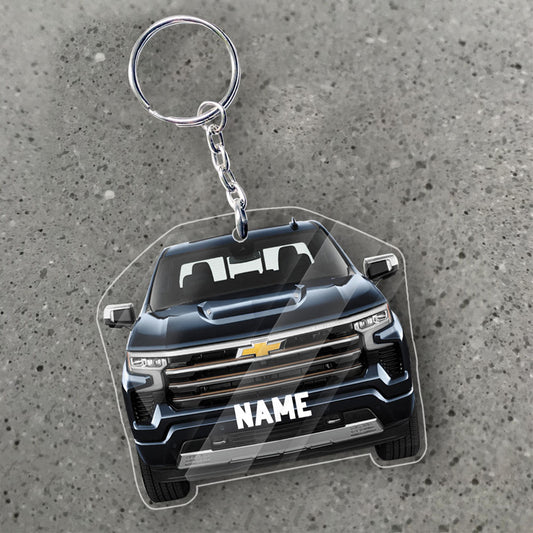 Transparent Acrylic Keychain - 2023 chevrolet silverado 1500 (Personalizable)