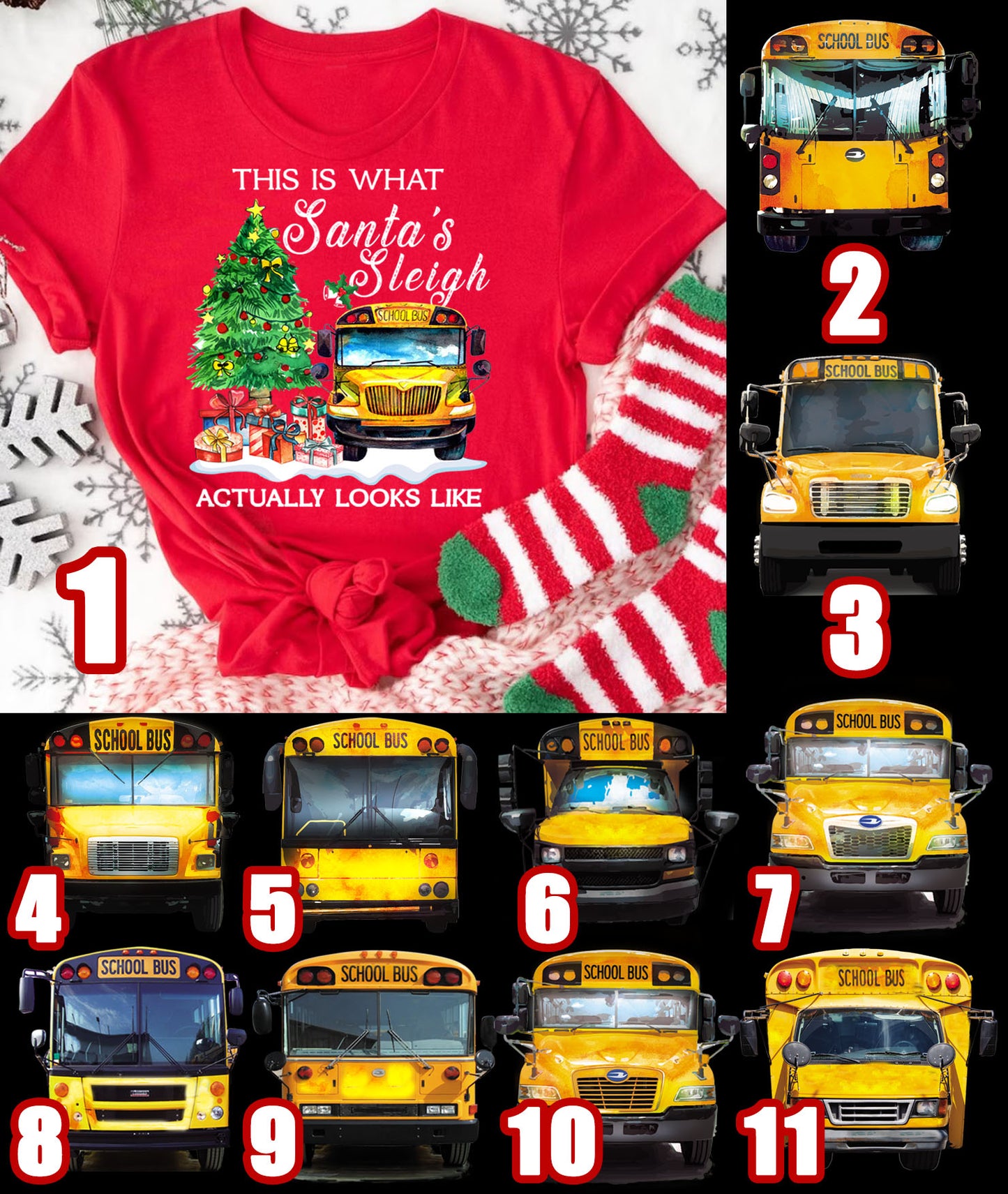 This is what Santa's sleigh actually looks like with all type school bus
