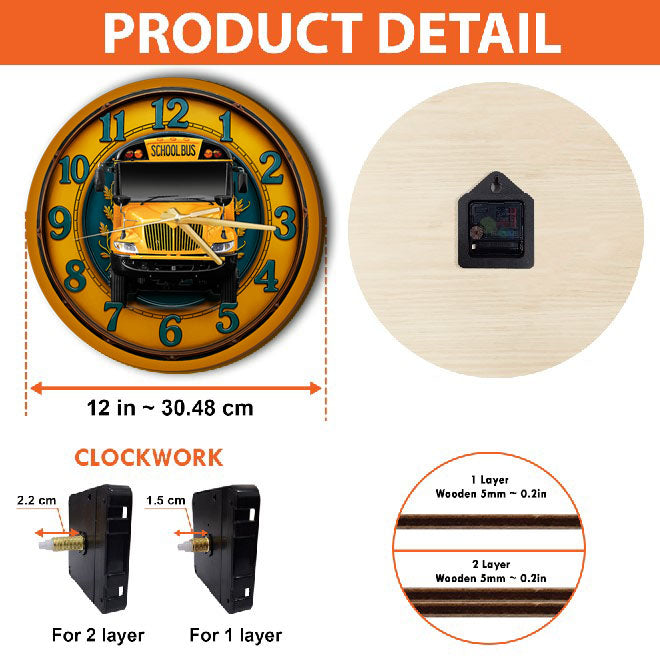 School bus clock - All types of school buses