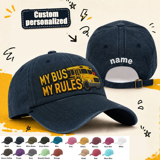 My Bus - My rules. Embroidery Washed Cap