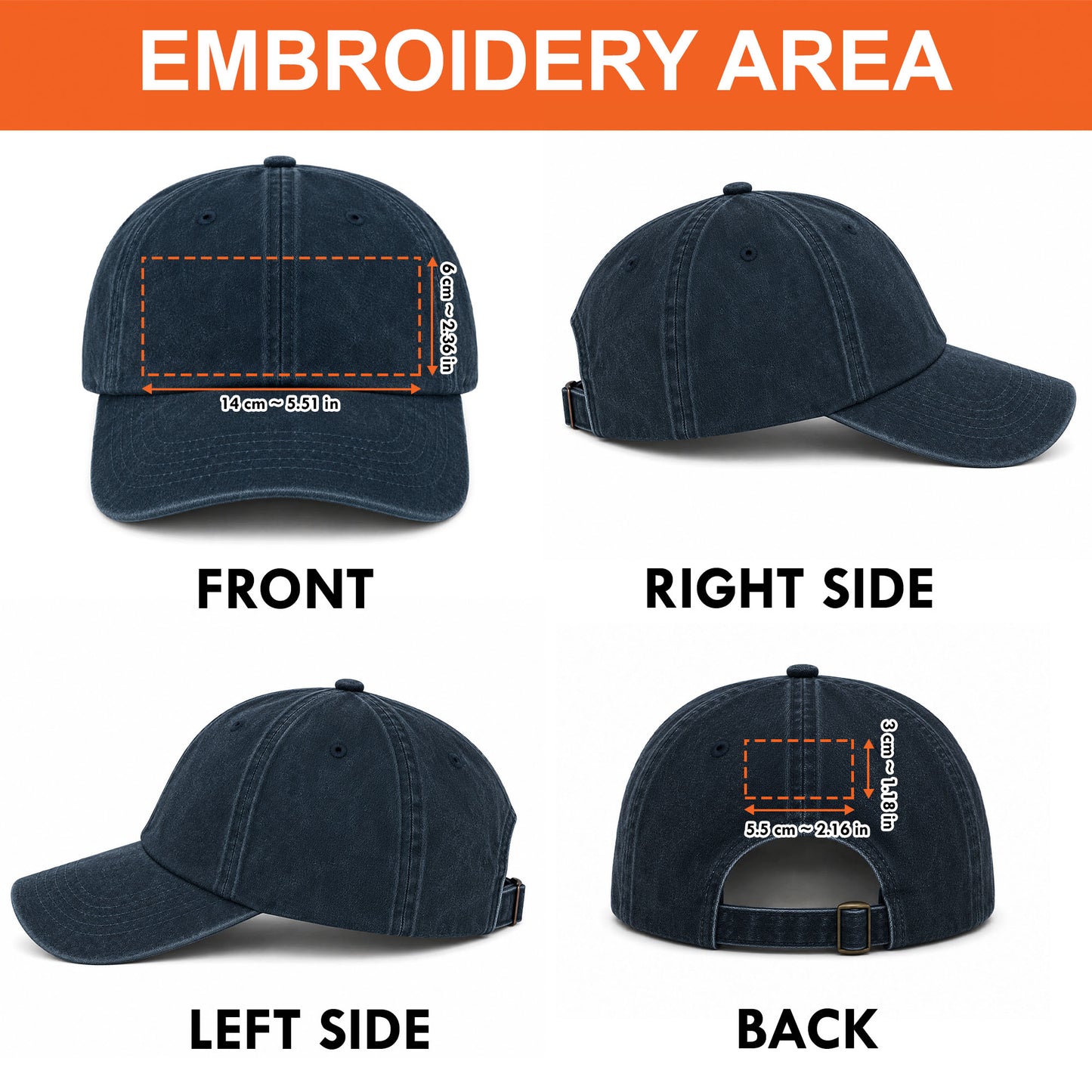 Embroidery Washed Cap for school bus driver - My blood type is...
