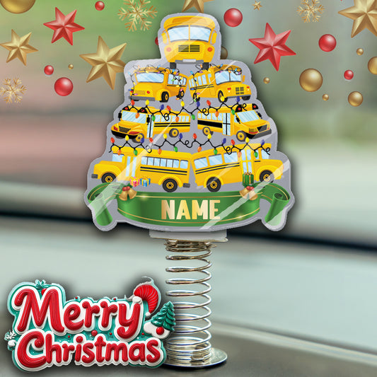 School bus with Christmas Tree Style standee