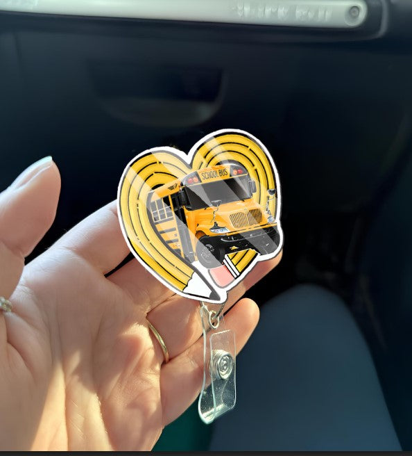 School bus Custom Shape Badge