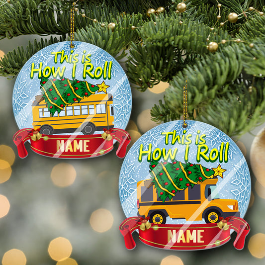 School bus - Christmas Ornaments - Ver7