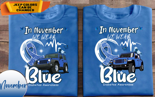In November we wear Blue for Jeep lover's