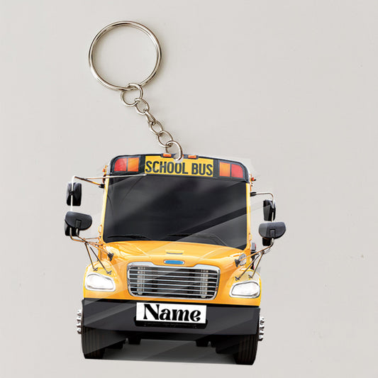 Transparent Acrylic Keychain 8 - School Bus - Thomas c2  (personalize)