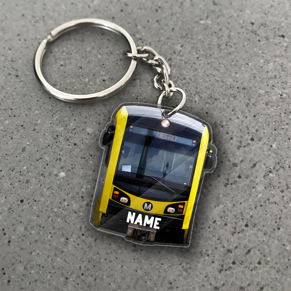 Transparent Acrylic Keychain 42 - Rail-Gold-Line (personalize)