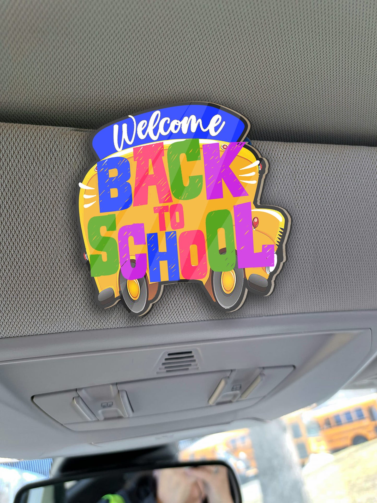 School bus Wooden Sign- Welcome back to school