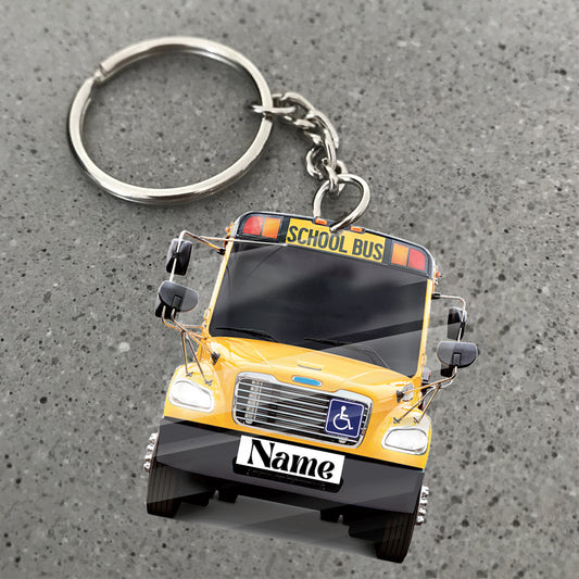 Transparent Acrylic Keychain 9 - School Bus - Thomas c2  (personalize)