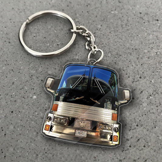 Transparent Acrylic Bus Keychain